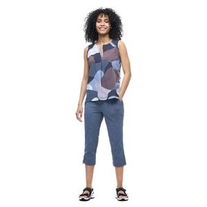 Indyeva Steek II Sleeveless Shirt Purple Blue Raindrop Rock Print Tank Top M